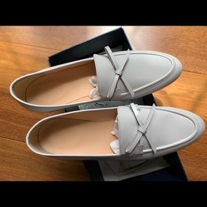 New Jcrew white leather loafers